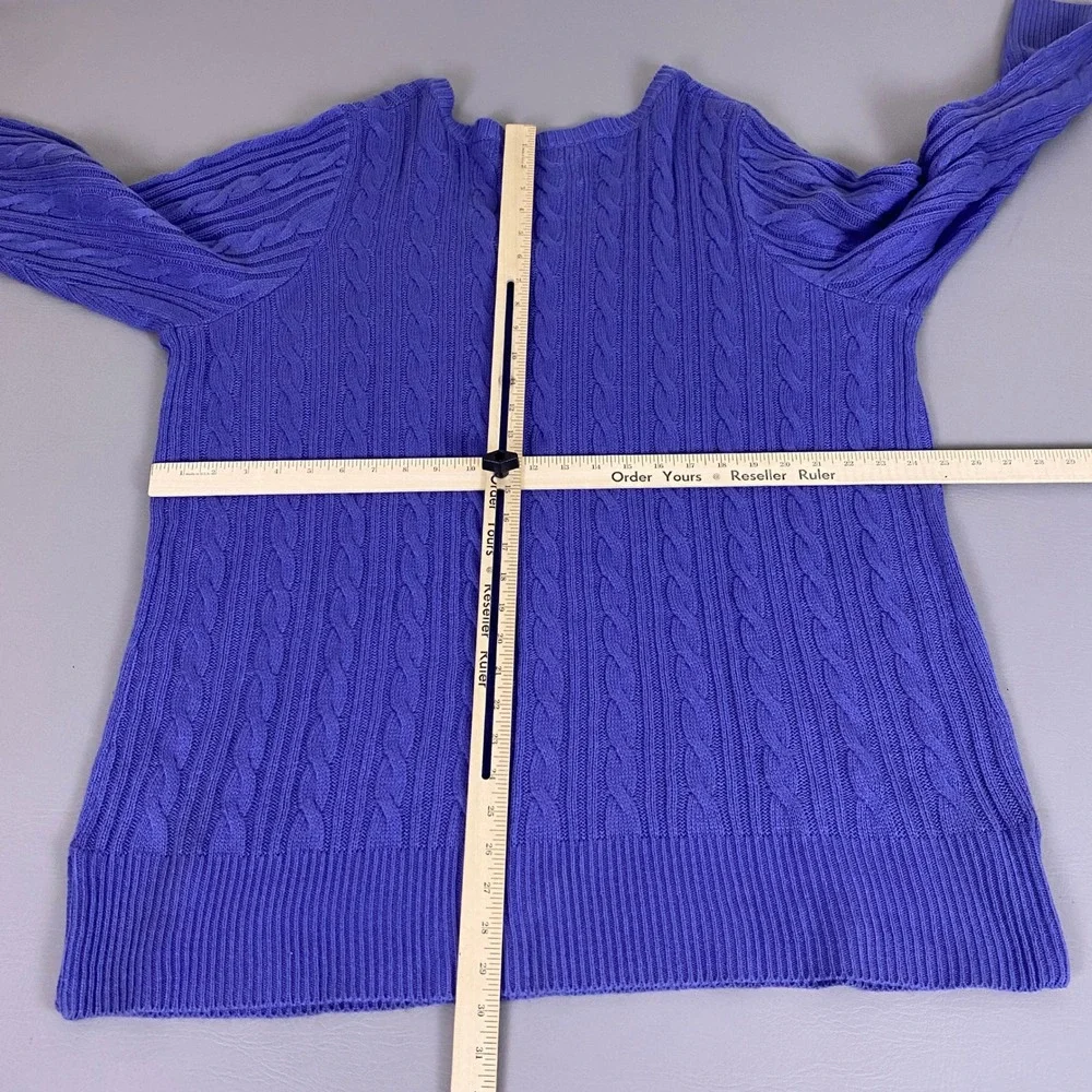 Avenue Sweater Women's‎ Plus Size 26/28 Purple Cable Knit V-Neck New w/ Tags